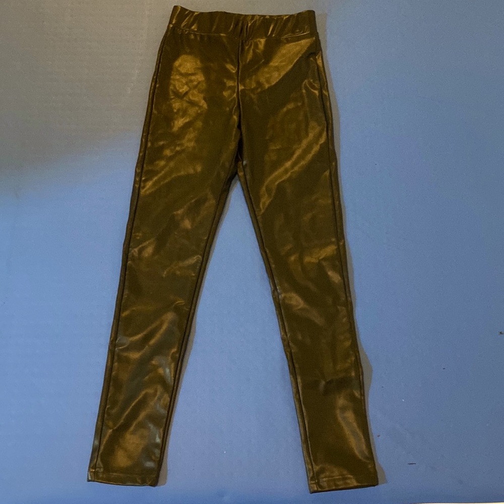 Francesca’s Dark Green Leather Lined Leggings